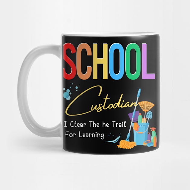 School Custodian Clear Trail Learning Back To School Janitor by AE Desings Digital